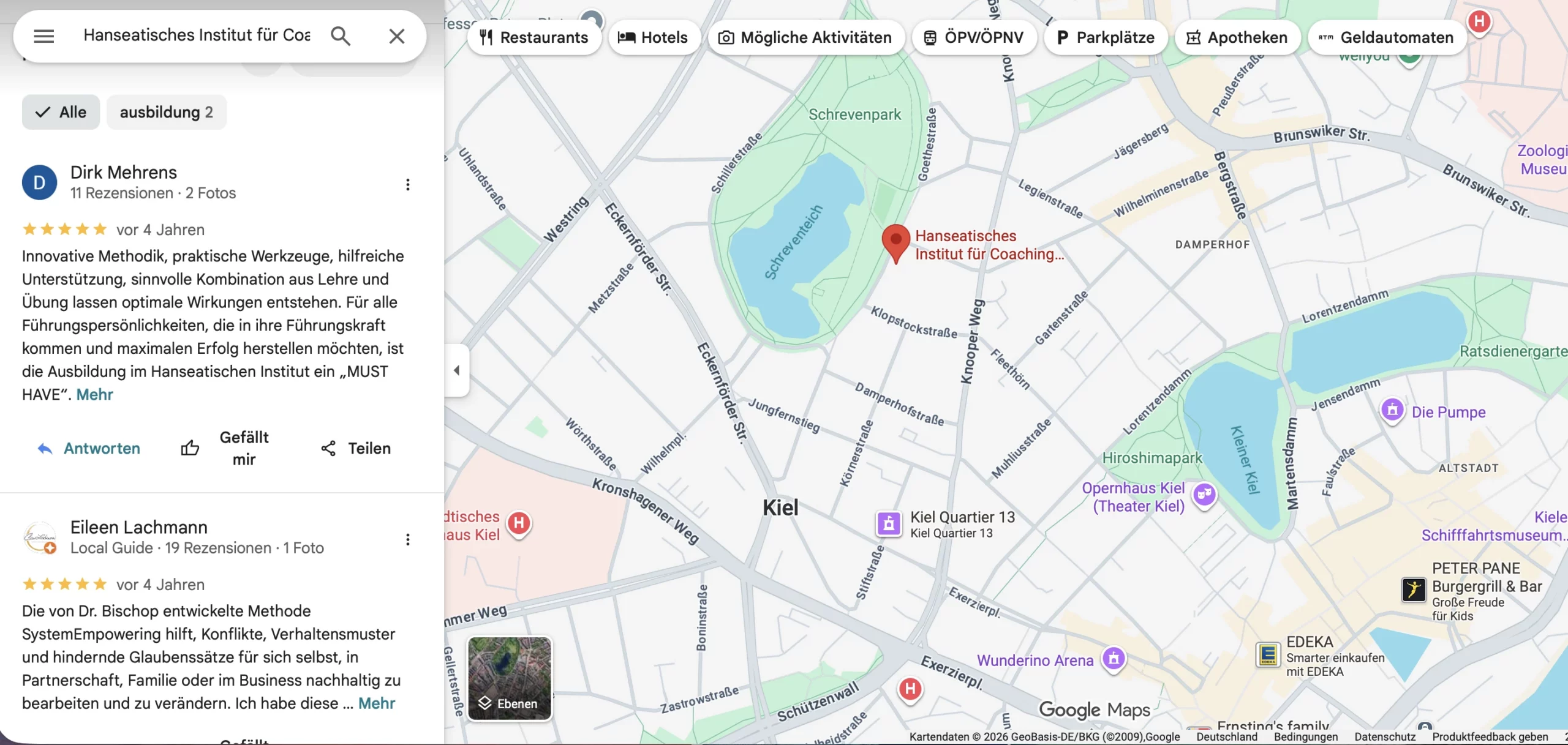 Google Maps Hanseatisches Institut Kiel Standort Kiel Hanseatisches Institut Maps